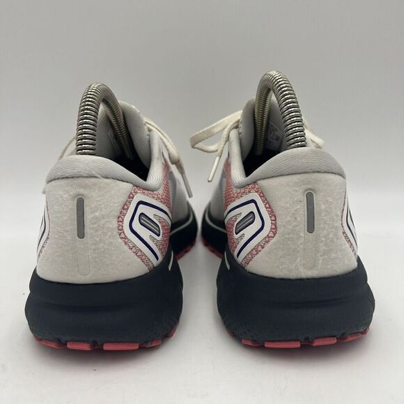 Sz US 9 EUR 40.5 UK 7- Brooks Ghost 14 White Purple Coral Shoe Sneakers Lace Up - Picture 6 of 10